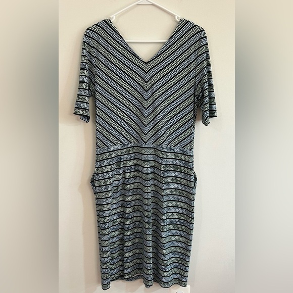 J. McLaughlin Wmns L Grecian Link Sheath Dress Signature Catalina Cloth Stretch - Picture 8 of 13